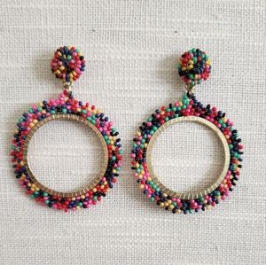 🆕️ Boho Bright Mulitcolor Beaded Hoop Earrings 2/$10